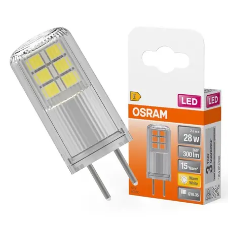 LED Leuchtmittel GY6.35 CAPSULE 2,6W = 28W 300lm 2700K Wärme 320° 12V OSRAM STAR Preisknaller