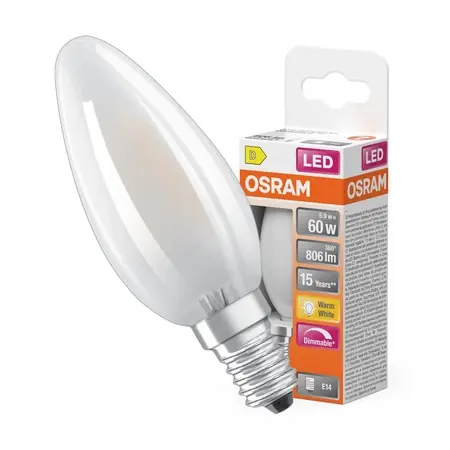 Angebot LED Leuchtmittel E14 B35 5,5W = 60W 806lm 2700K Warm 300° OSRAM SUPERSTAR Filament Dimmbar