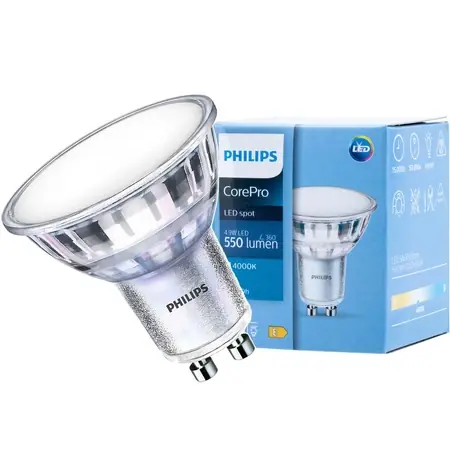 Billig LED Lampe GU10 4.9W = 50W 550lm 4000K Neutral 120° PHILIPS