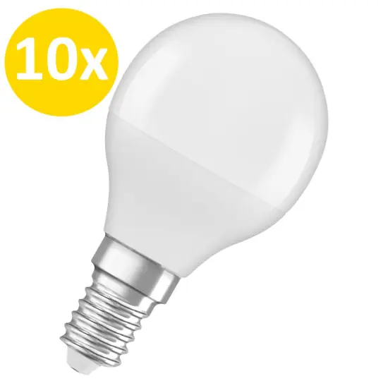 10er-Pack OSRAM STAR E14 LED Lampe 5,5W P40 matt tageslichtweiss wie 40W 4058075431010 Zertifiziert