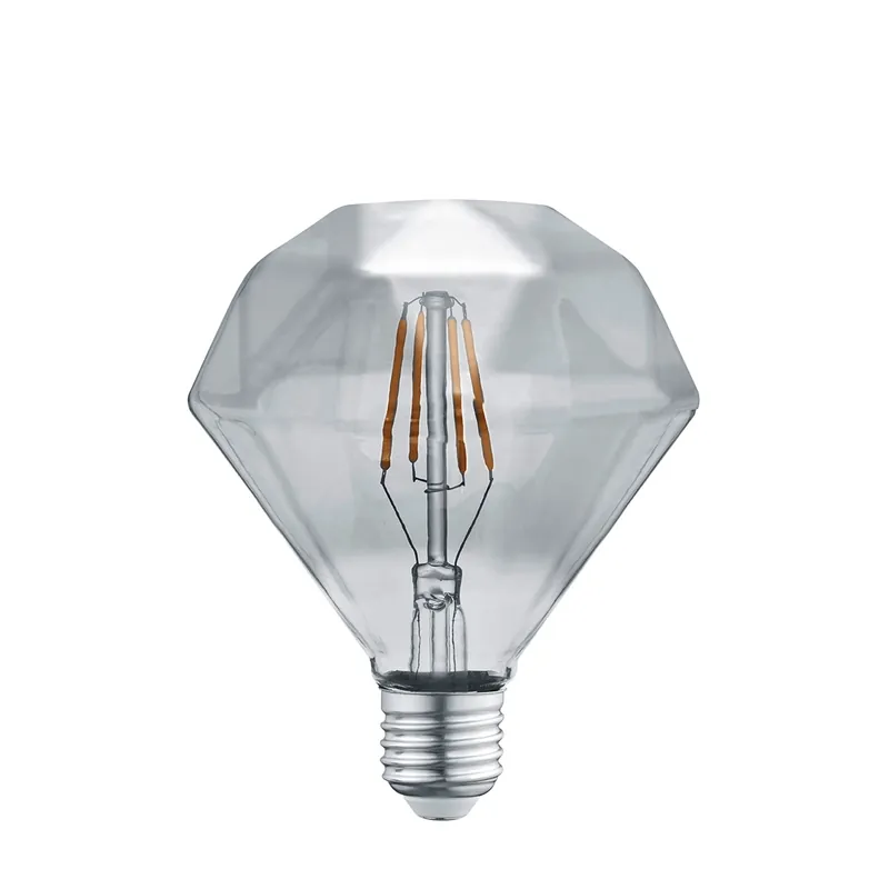 Markenware Elegante LED Leuchtmittel, Diamant, Glas, E27, 4 Watt, 13 cm Höhe