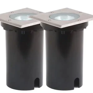 2er SET Außen Bodeneinbaustrahler eckig bis 1.500 kg Abverkauf