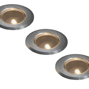 3 LED Mini Bodeneinbauspots Ø7cm Erweiterungsset IP44 Kracherpreis