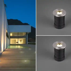 2er Set Edelstahl LED Bodeneinbaustrahler Ø 11cm IP65 Sichere Zahlung