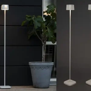 2er Set Akku Stehlampe kabellos Outdoor klein in Weiß Nur Heute