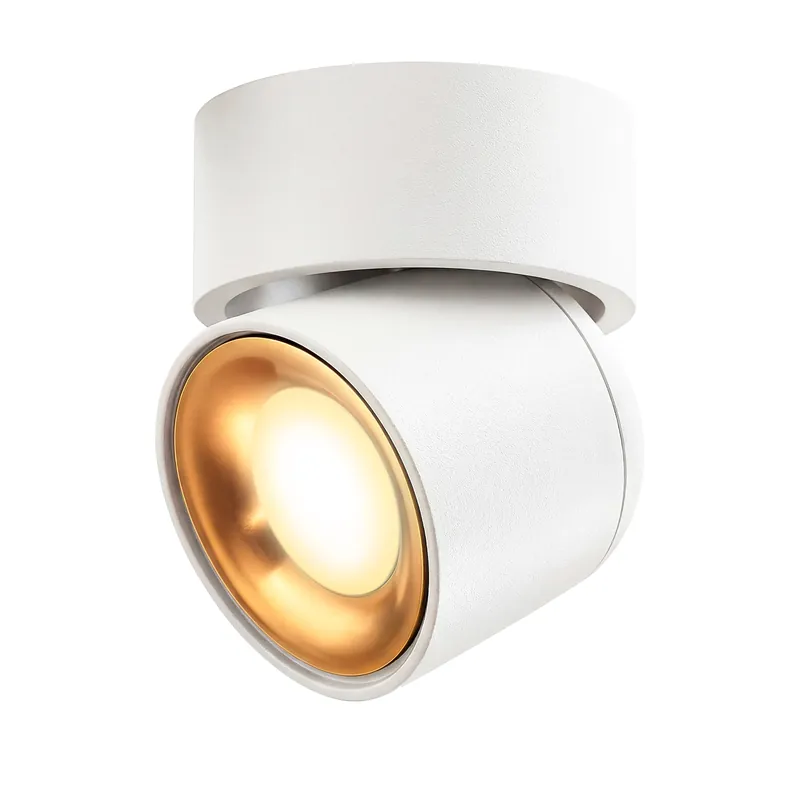 Aktuell AYONA Aufbauspot schwenkbar IP54 weiß gold inkl. 2W LED GU10 Lampe Deckenlampe warmweiß