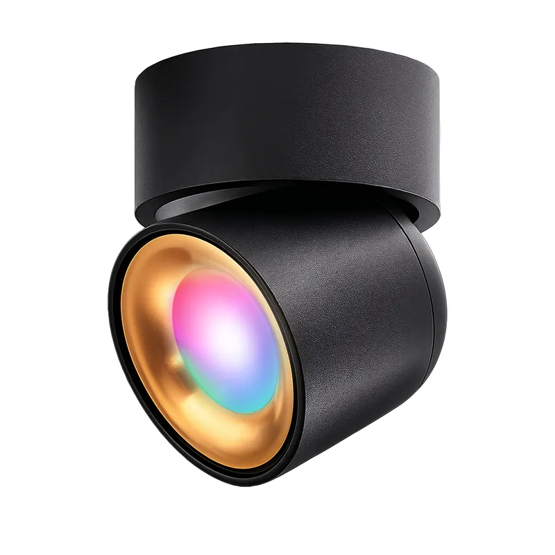 Angebot AYONA Aufbaustrahler schwenkbar IP54 schwarz gold Deckenspot inkl. smart GU10 5W RGB CCT