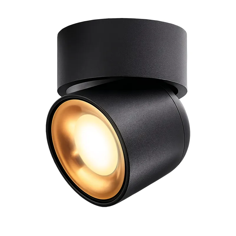 Super-Preis AYONA Aufbauspot schwenkbar IP54 schwarz gold inkl. LumiFLEX LED GU10 dimmbar 6W mit 3 Lichtfarben